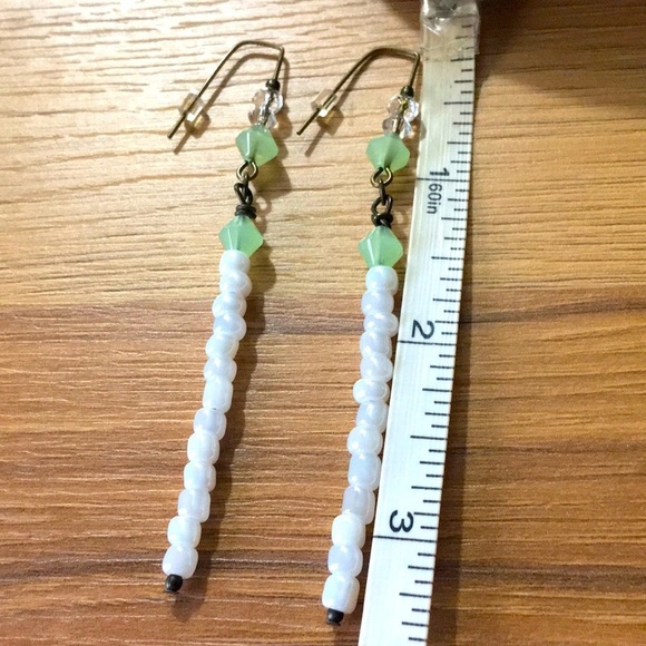 *5 For $20***Ladies Lime Green Long Dangle Earrings, Handmade Earrings - Picture 5 of 5
